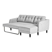 Contemporary sofa bed with chaise light gray right additional photo 3 of 6