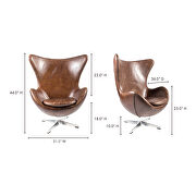 Modern anne swivel club chair brown by Moe's Home Collection additional picture 9