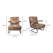 Industrial club chair light brown by Moe's Home Collection additional picture 11