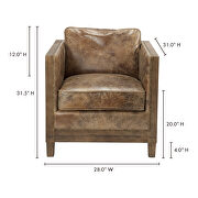 Rustic club chair light brown additional photo 2 of 3