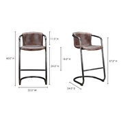 Industrial barstool light brown-m2 by Moe's Home Collection additional picture 2