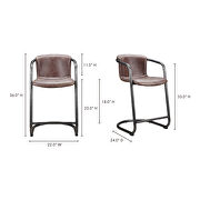 Industrial counter stool light brown-m2 by Moe's Home Collection additional picture 2