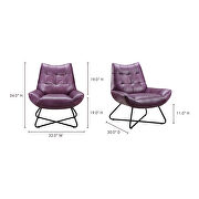 Modern lounge chair purple by Moe's Home Collection additional picture 2