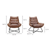 Modern lounge chair cappuccino by Moe's Home Collection additional picture 2