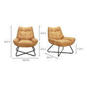 Modern lounge chair tan by Moe's Home Collection additional picture 2