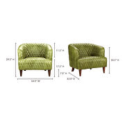 Retro tufted leather arm chair emerald additional photo 2 of 6