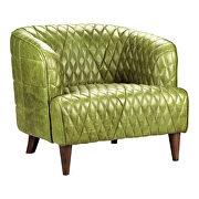 Retro tufted leather arm chair emerald additional photo 3 of 6