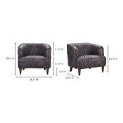 Retro tufted leather arm chair antique ebony by Moe's Home Collection additional picture 2