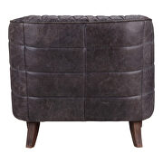 Retro tufted leather arm chair antique ebony additional photo 3 of 4