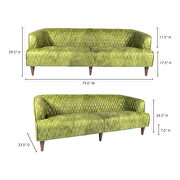 Retro tufted leather sofa emerald by Moe's Home Collection additional picture 2