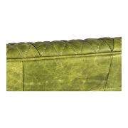 Retro tufted leather sofa emerald additional photo 3 of 9