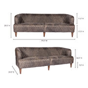 Retro tufted leather sofa antique ebony by Moe's Home Collection additional picture 2