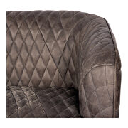 Retro tufted leather sofa antique ebony additional photo 3 of 9