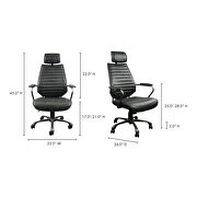 Industrial swivel office chair black by Moe's Home Collection additional picture 2