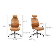 Industrial swivel office chair cognac by Moe's Home Collection additional picture 3