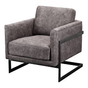 Modern club chair gray velvet additional photo 5 of 5