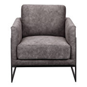 Modern club chair gray velvet by Moe's Home Collection additional picture 6