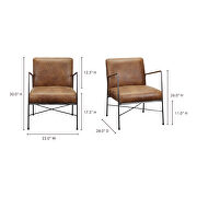 Industrial leather arm chair brown by Moe's Home Collection additional picture 3