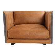 Mid-century modern leather arm chair cognac additional photo 3 of 6