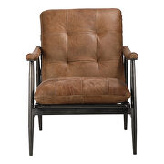 Industrial accent chair cappuccino additional photo 2 of 5
