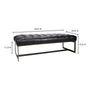 Modern leather bench black by Moe's Home Collection additional picture 2