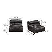 Contemporary leather armless chair antique black by Moe's Home Collection additional picture 2