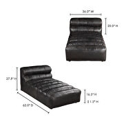 Contemporary leather chaise antique black by Moe's Home Collection additional picture 2
