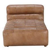 Contemporary leather chaise tan additional photo 4 of 6