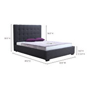 Contemporary storage bed queen charcoal fabric by Moe's Home Collection additional picture 2