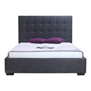 Contemporary storage bed queen charcoal fabric additional photo 3 of 3