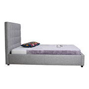 Contemporary storage bed queen light gray fabric additional photo 3 of 4