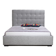 Contemporary storage bed queen light gray fabric additional photo 5 of 4