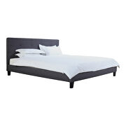 Contemporary queen bed dark gray fabric additional photo 4 of 4