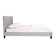 Contemporary queen bed light gray fabric additional photo 5 of 5