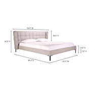 Contemporary king bed gray by Moe's Home Collection additional picture 2