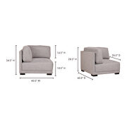Contemporary corner chair gray by Moe's Home Collection additional picture 3