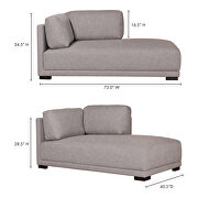Contemporary chaise right gray additional photo 3 of 8