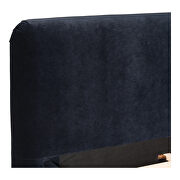 Contemporary queen bed blue velvet additional photo 3 of 14
