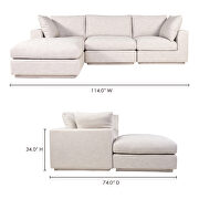 Scandinavian lounge modular sectional taupe by Moe's Home Collection additional picture 2