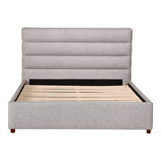 Contemporary queen bed light gray additional photo 2 of 12
