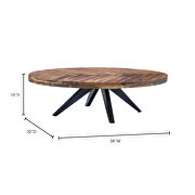 Rustic oval coffee table additional photo 2 of 7