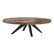 Rustic oval coffee table additional photo 5 of 7