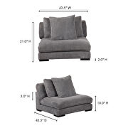 Contemporary slipper chair charcoal by Moe's Home Collection additional picture 4