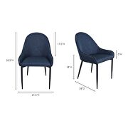 Modern dining chair dark blue-m2 by Moe's Home Collection additional picture 3