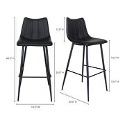 Contemporary barstool matte black-m2 by Moe's Home Collection additional picture 2
