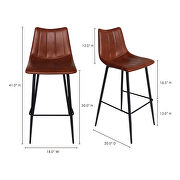 Contemporary barstool brown-m2 by Moe's Home Collection additional picture 2