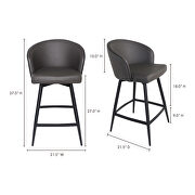 Contemporary swivel counter stool charcoal additional photo 2 of 5