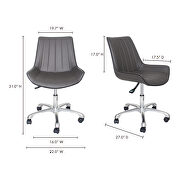 Contemporary swivel office chair gray by Moe's Home Collection additional picture 2