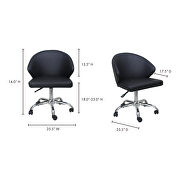 Contemporary swivel office chair black additional photo 2 of 5