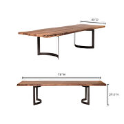Industrial dining table extra small smoked by Moe's Home Collection additional picture 2